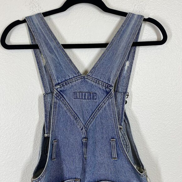 Vtg Furst of a Kind Reworked Y2K 90s Grunge Overall Jeans Shorts Large Upcycled - Picture 5 of 9